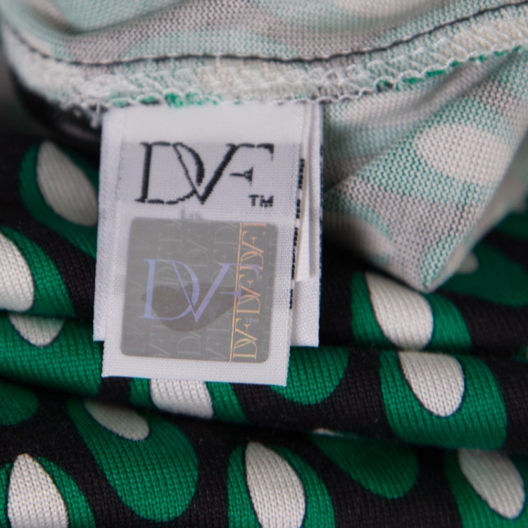 Pre Owned Diane Von Furstenberg Multicolor Printed Silk Jersey Denny Shirt Dress S