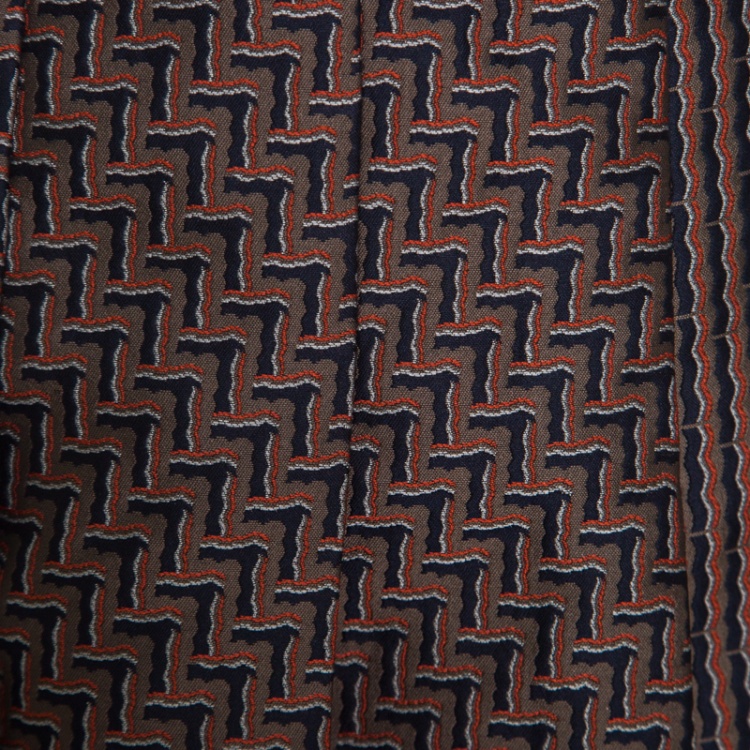 Pre Owned Diane Von Furstenberg Multicolor Patterned Jacquard Pleated Ava Skirt M