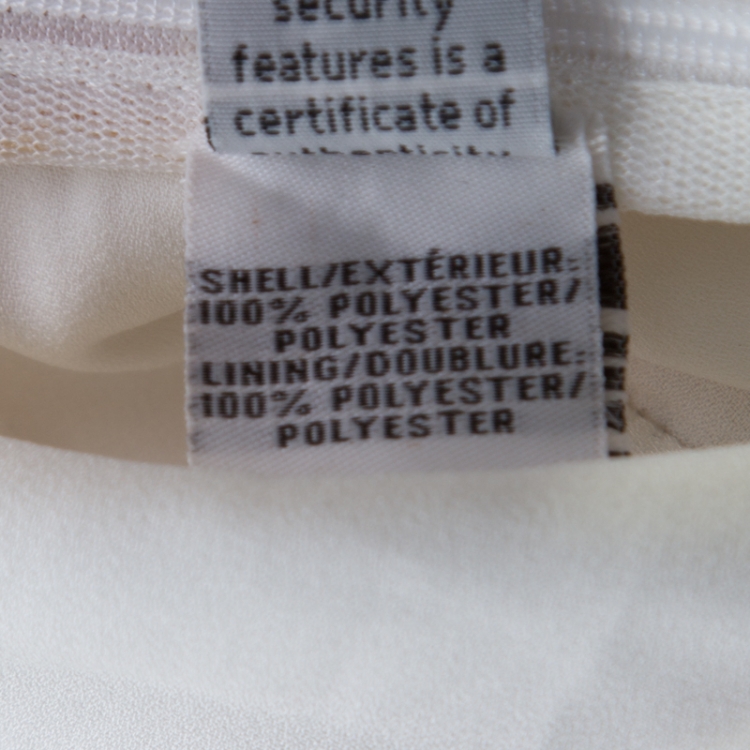 Pre Owned Diane Von Furstenberg Ivory and Gold Embroidered Tulle Plunge Neck Vivanette Goddess Gown M