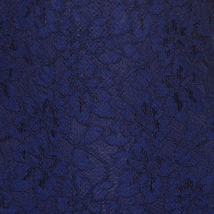 Pre Owned Diane Von Furstenberg Navy Blue Zarita Lace Dress M