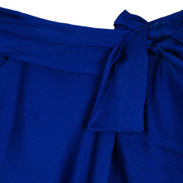 Pre Owned Diane Von Furstenberg Royal Blue Sarong Pants S