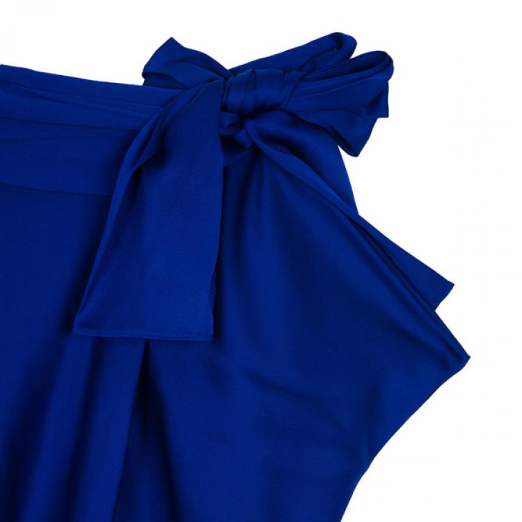 Pre Owned Diane Von Furstenberg Royal Blue Sarong Pants S