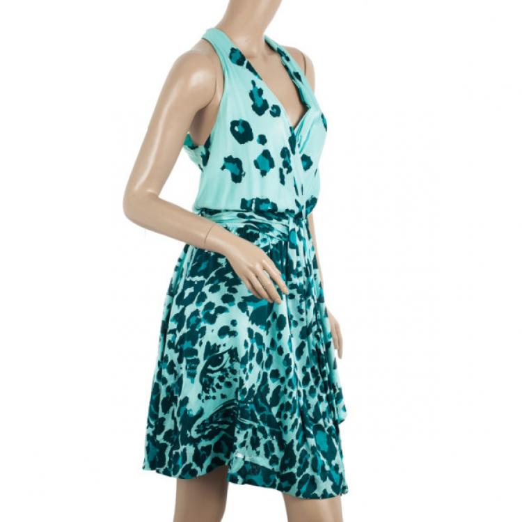 Pre Owned Diane Von Furstenburg Silk Jersey Moritz Dress S