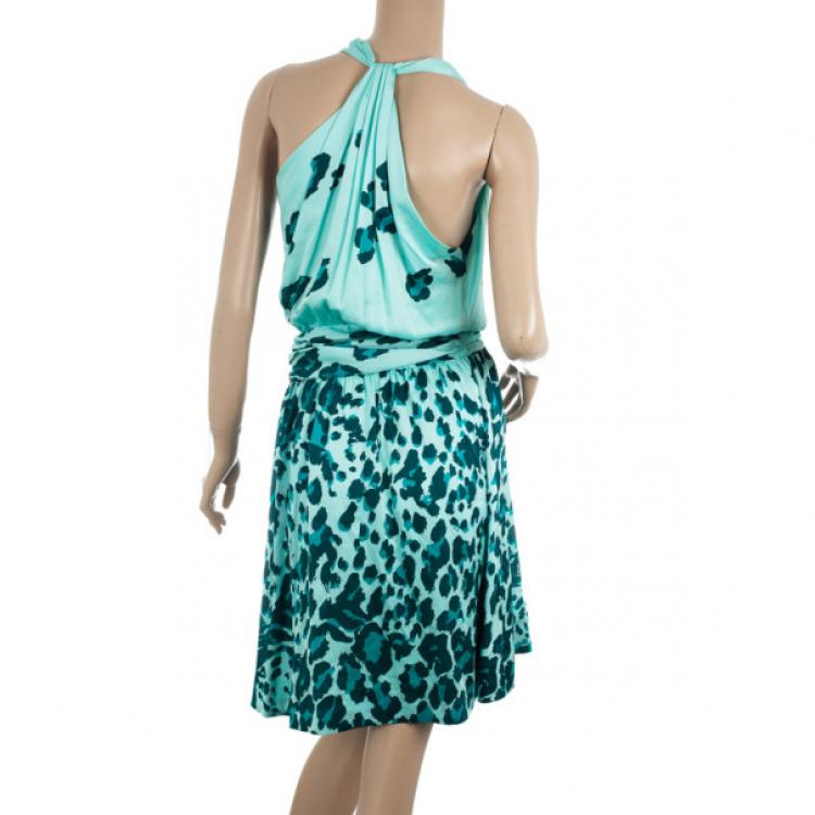 Pre Owned Diane Von Furstenburg Silk Jersey Moritz Dress S