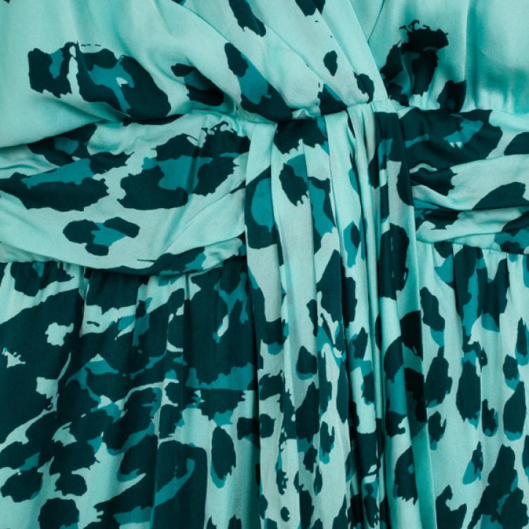 Pre Owned Diane Von Furstenburg Silk Jersey Moritz Dress S