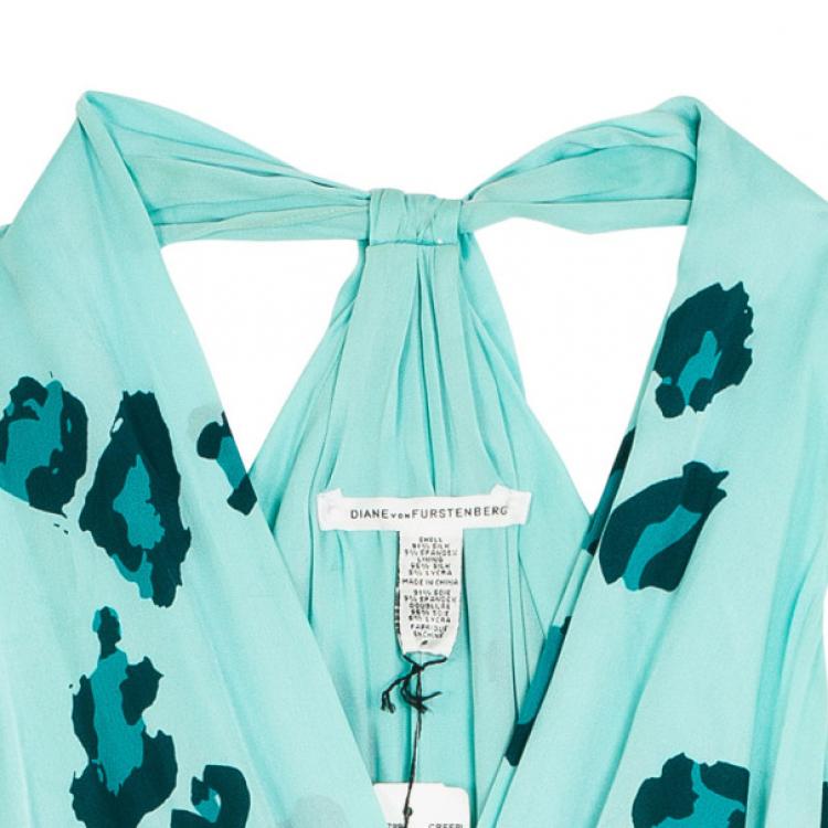 Pre Owned Diane Von Furstenburg Silk Jersey Moritz Dress S