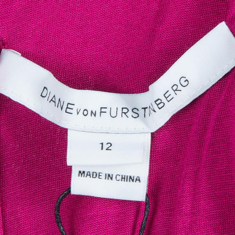 Pre Owned Diane Von Furstenberg Burgundy Zarita Lace Dress L