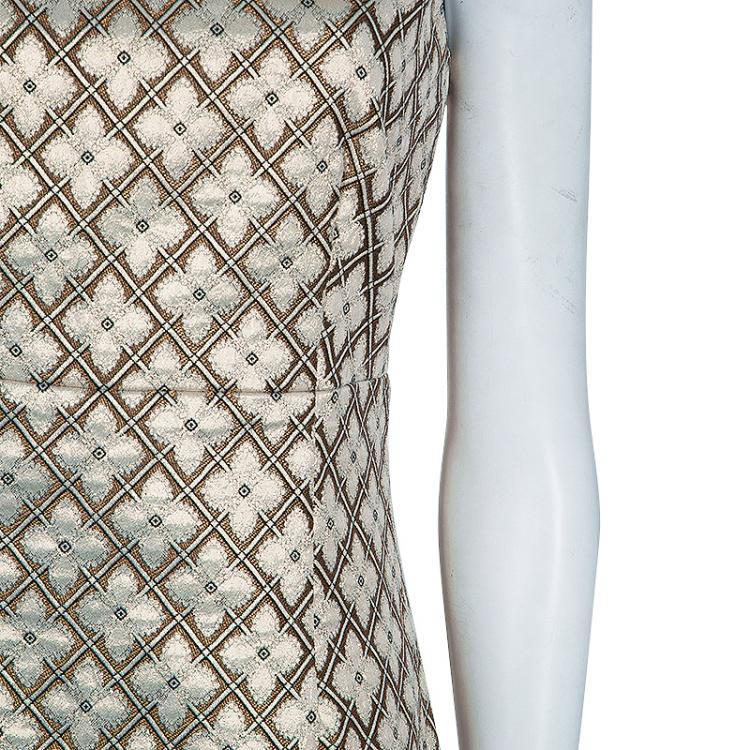Pre Owned Diane Von Furstenberg Gold Carrie Two Dress M