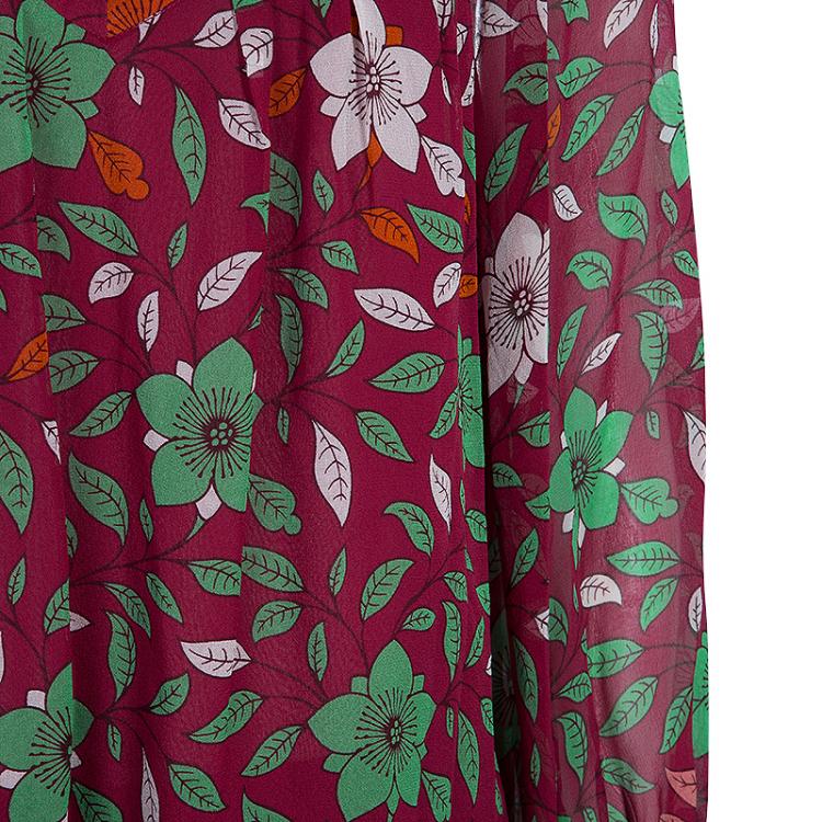 Pre Owned Diane Von Furstenberg Floral Print Davi Top L 