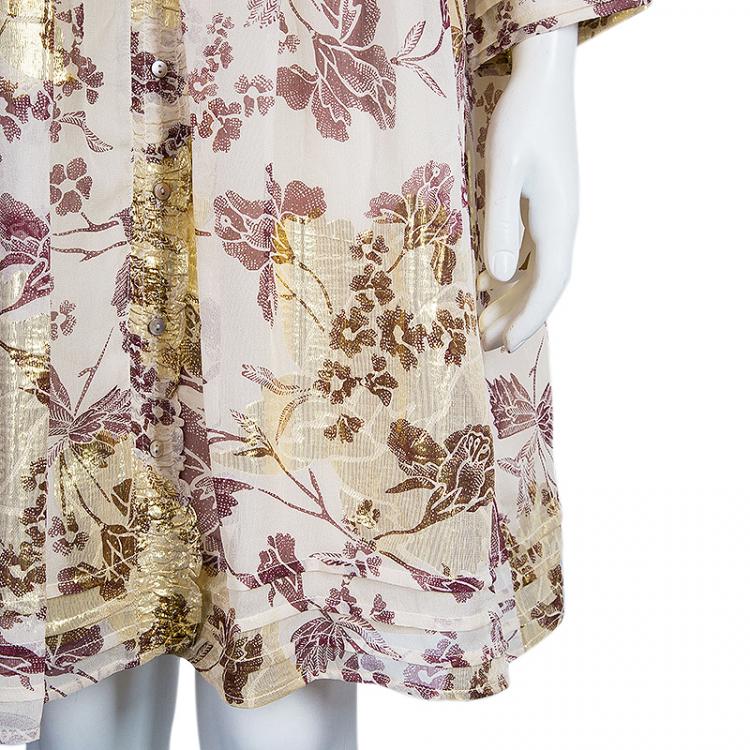 diane von furstenberg metallic gold silk layla dress