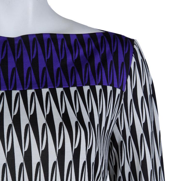 Pre Owned Diane Von Furstenberg Multicolor Printed Silk Jersey Ruri Dress L