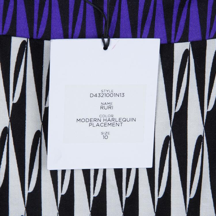 Pre Owned Diane Von Furstenberg Multicolor Printed Silk Jersey Ruri Dress L