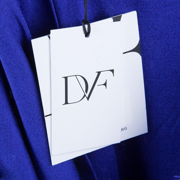 مملوكة مسبقًا Diane Von Furstenberg Cobalt Blue Zarita Lace Dress M