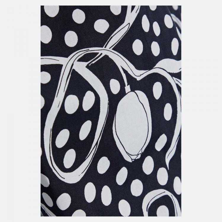 مملوكة مسبقًا Diane Von Furstenberg Black/White Printed Cotton Blouse S (US 4)