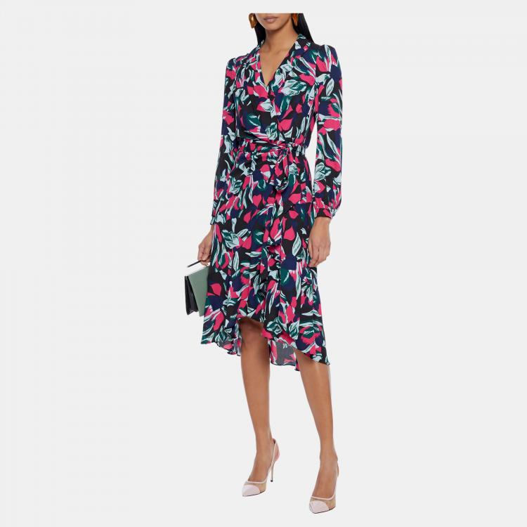 Pre Owned Diane Von Furstenberg Polyester Knee Length Dress M