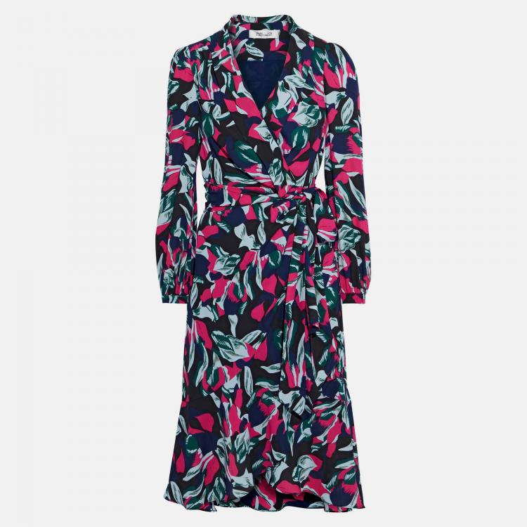 Pre Owned Diane Von Furstenberg Polyester Knee Length Dress M