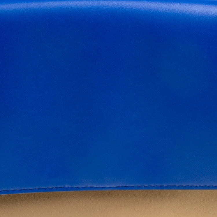 Pre Owned Diane Von Furstenberg Blue/Brown Leather Uptown Clutch