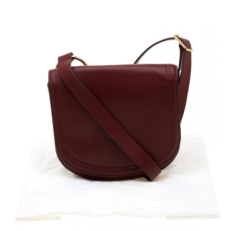 Pre Owned Diane Von Furstenberg Red Leather Crossbody Bag