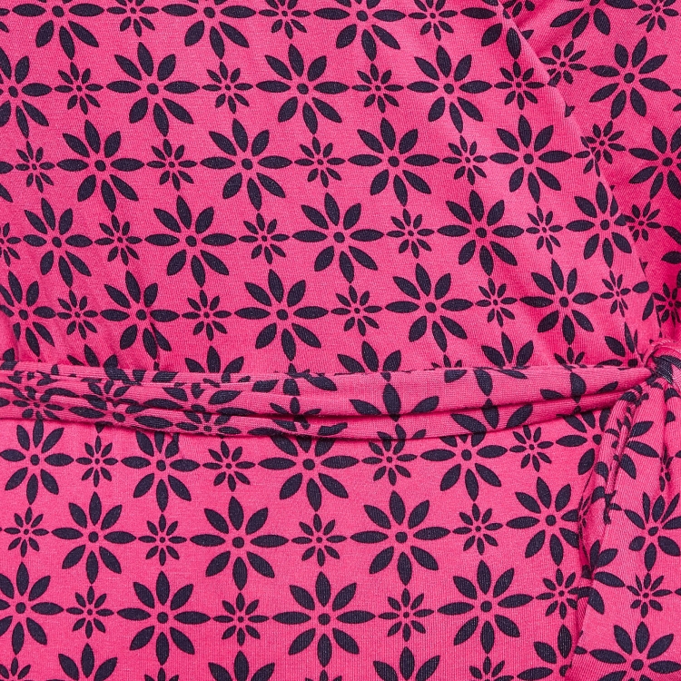 مملوكة مسبقًا Diane Von Furstenberg Pink Jersey New Julian Two Mini Wrap Dress L