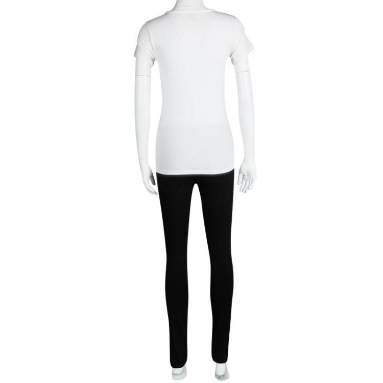 Pre Owned Diane Von Furstenberg Black Knit Elasticized Waist Stephanie Leggings S