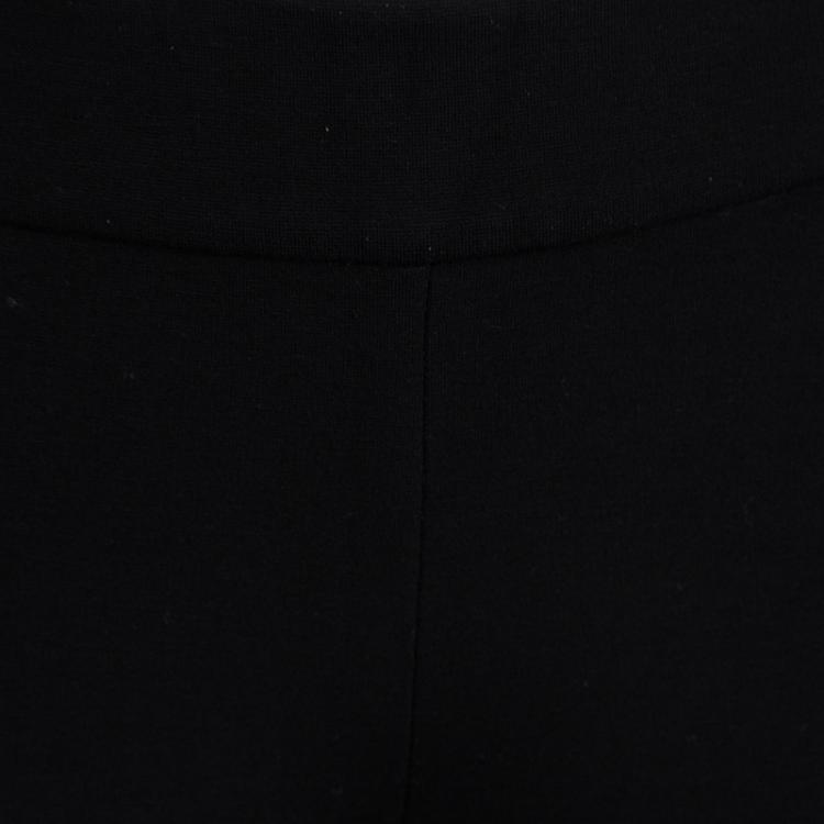 Pre Owned Diane Von Furstenberg Black Knit Elasticized Waist Stephanie Leggings S