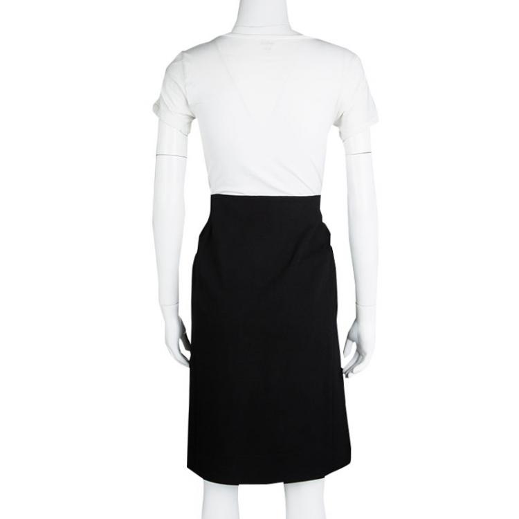 Pre Owned Diane Von Furstenberg Black Jersey New Koto Midi Skirt L