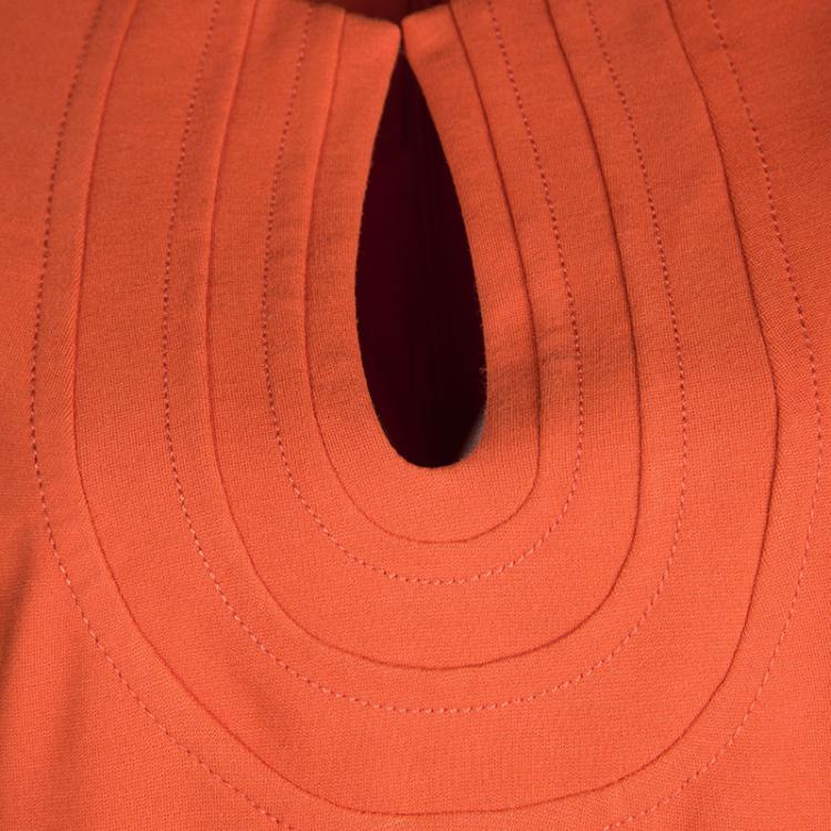Pre Owned Diane Von Furstenberg Orange Jersey Kadijah Sleeveless Dress L