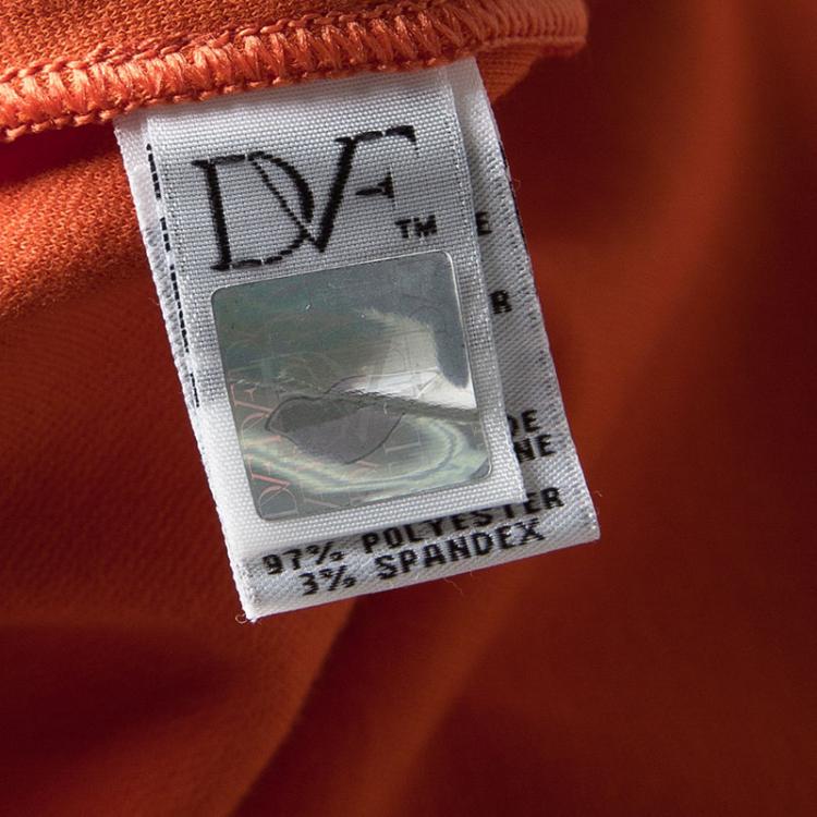 Pre Owned Diane Von Furstenberg Orange Jersey Kadijah Sleeveless Dress L