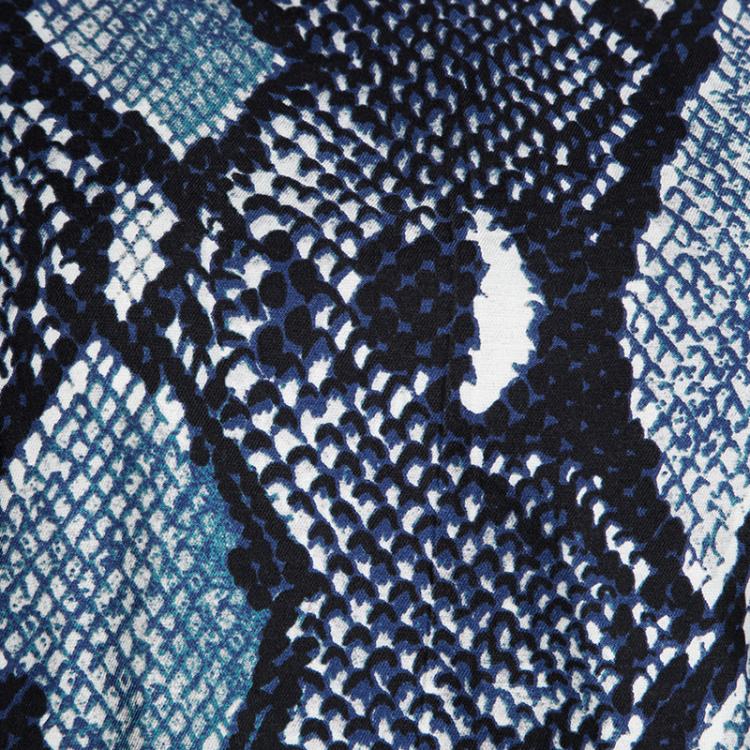 Pre Owned Diane Von Furstenberg Black Python Print Raglan Sleeve Lisha Sweatshirt S