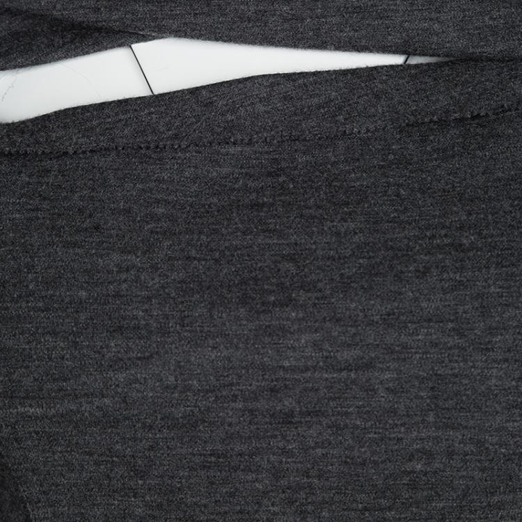 Pre Owned Diane Von Furstenberg Grey Wool Cutout Detail Slashed Arita Dress S