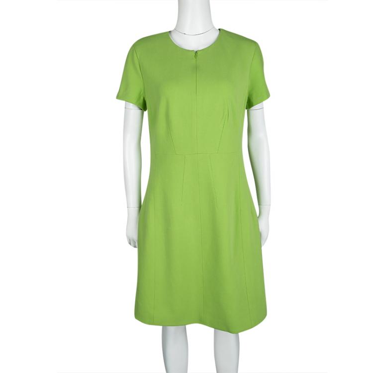 مملوكة مسبقًا Diane Von Furstenberg Green Agatha Knit Sheath Dress L
