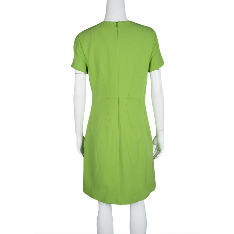 مملوكة مسبقًا Diane Von Furstenberg Green Agatha Knit Sheath Dress L