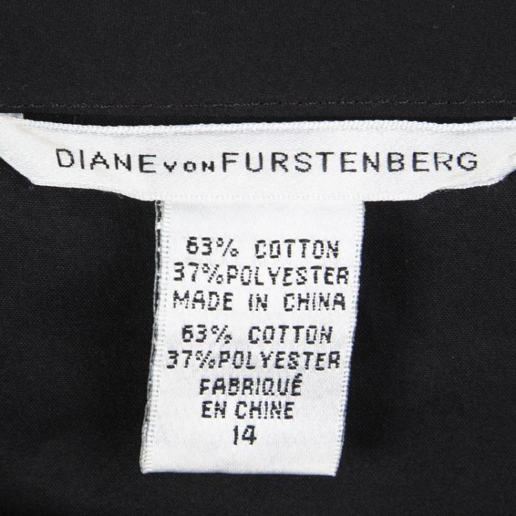 Pre Owned Diane Von Furstenberg Black Tie Detail Draped Sleeveless Della Dress XL