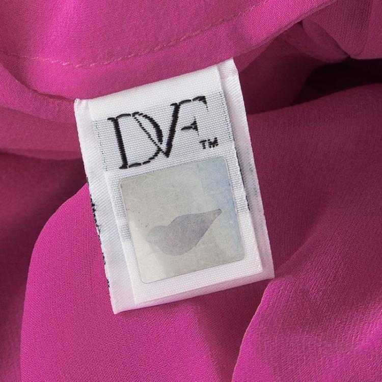 Pre Owned Diane Von Furstenberg Pink Silk Tie Detail Long Sleeve Jezebel Blouse L