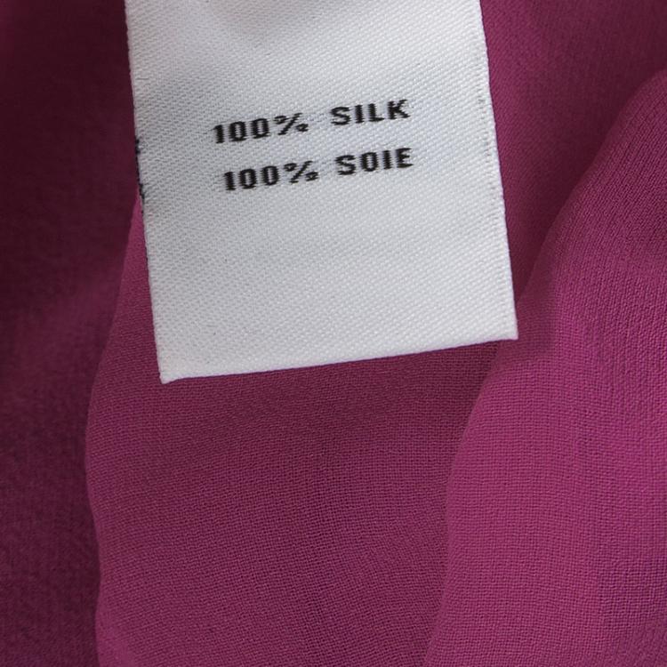 Pre Owned Diane Von Furstenberg Pink Silk Tie Detail Long Sleeve Jezebel Blouse L