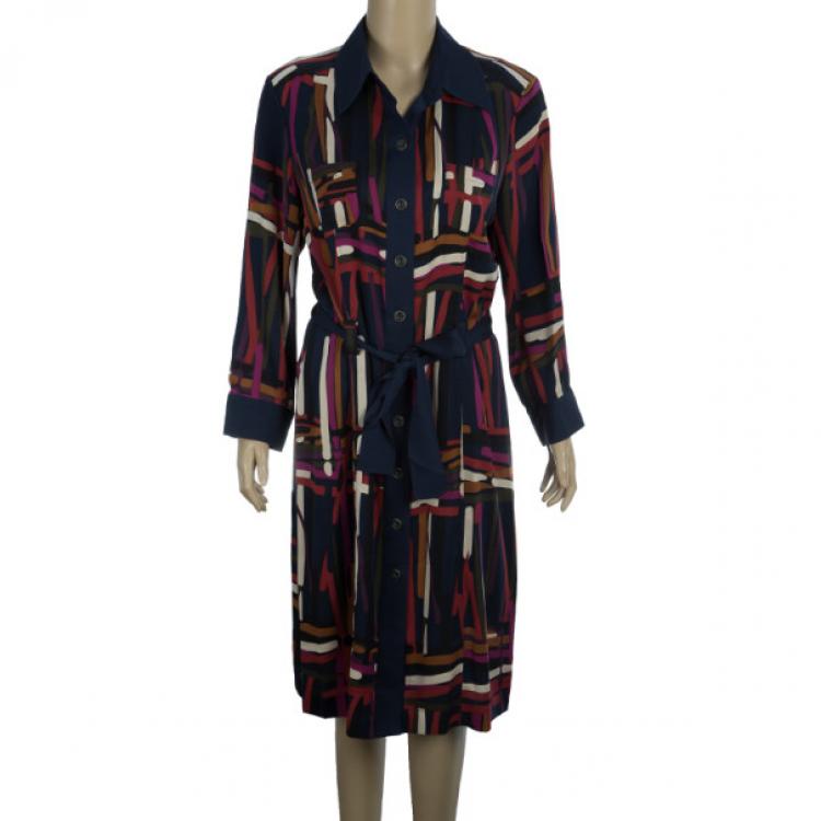 Diane Von Furstenberg 'Calzare' Geometric Print Shirt Dress