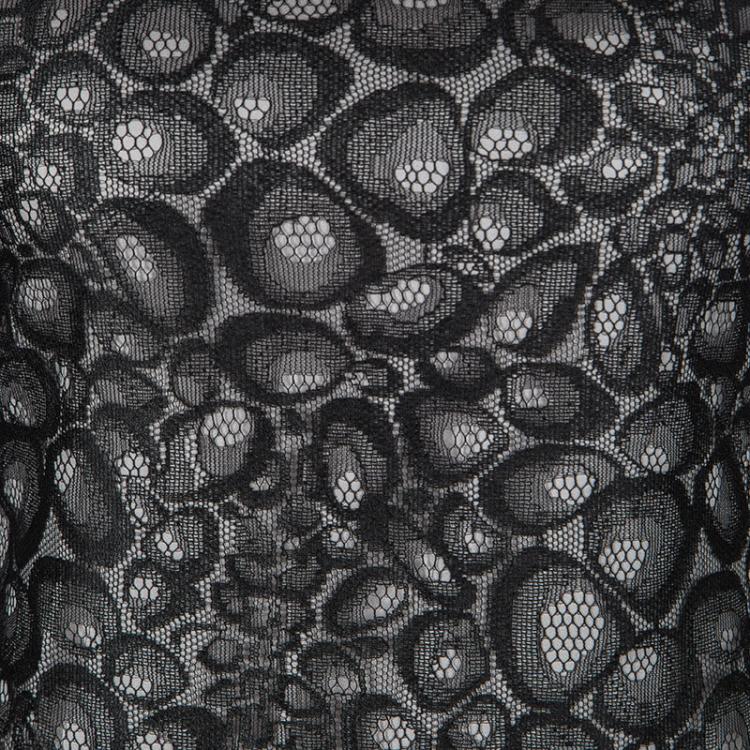 مملوكة مسبقًا Diane Von Furstenberg Black Lace Overlay Long Sleeve Lydia Dress XS