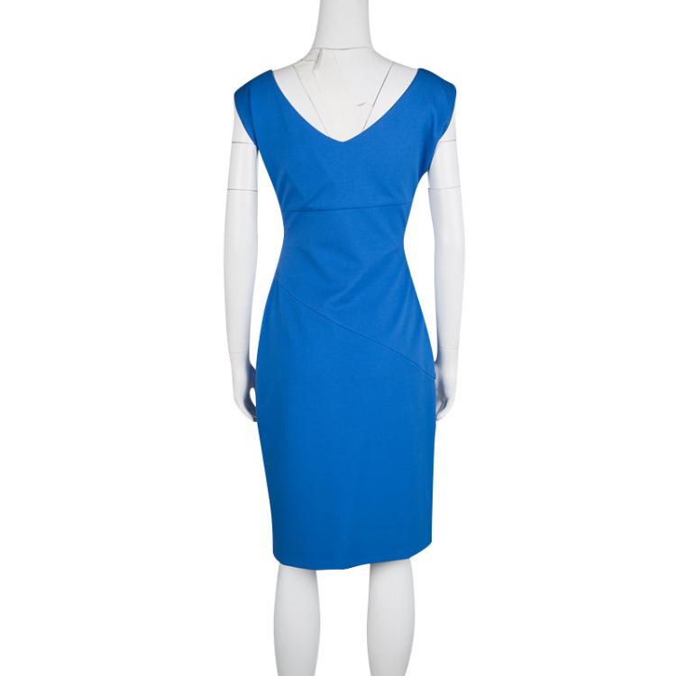 Pre Owned Diane Von Furstenberg Blue Iris Sleeveless Jori Dress M