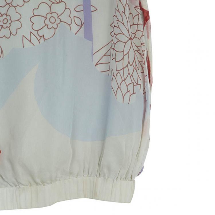 Pre Owned Diane Von Furstenberg 'Tomori' Floral Print Top XL