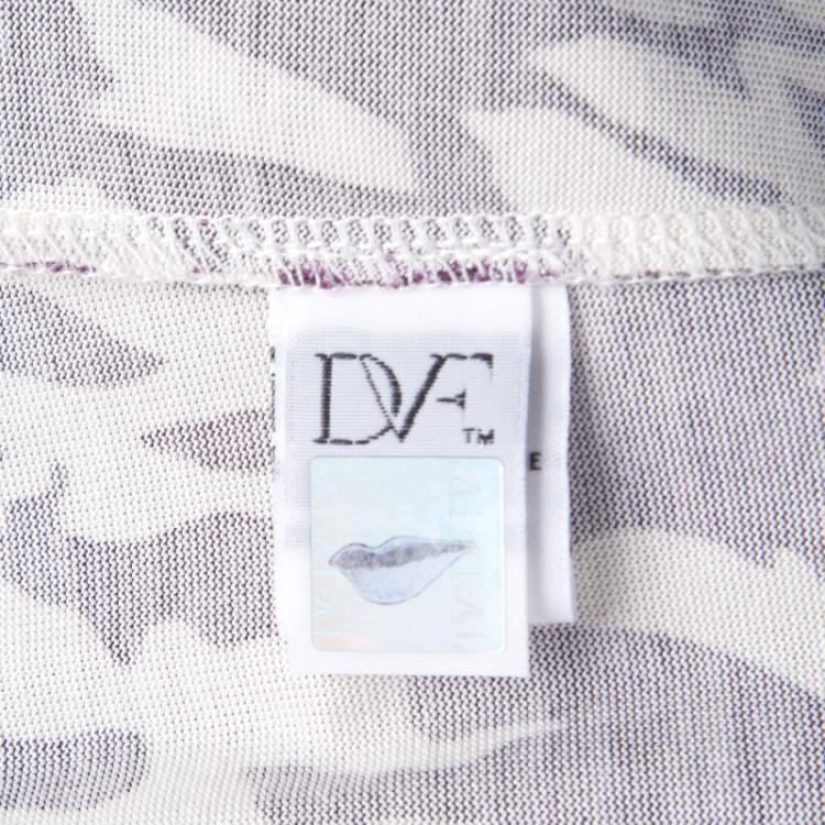 Pre Owned Diane Von Furstenberg Purple Printed Silk Jersey New Julian Two Wrap Dress S