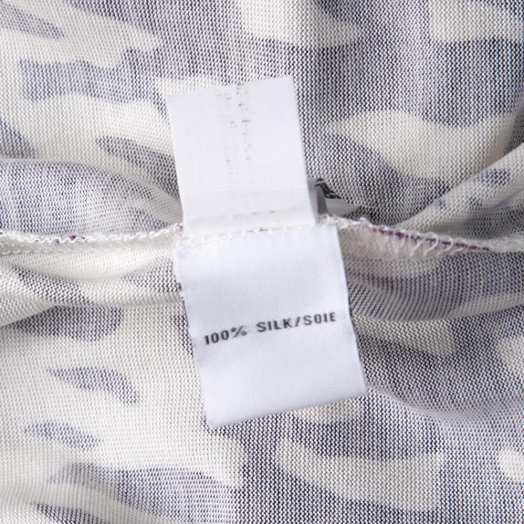 Pre Owned Diane Von Furstenberg Purple Printed Silk Jersey New Julian Two Wrap Dress S