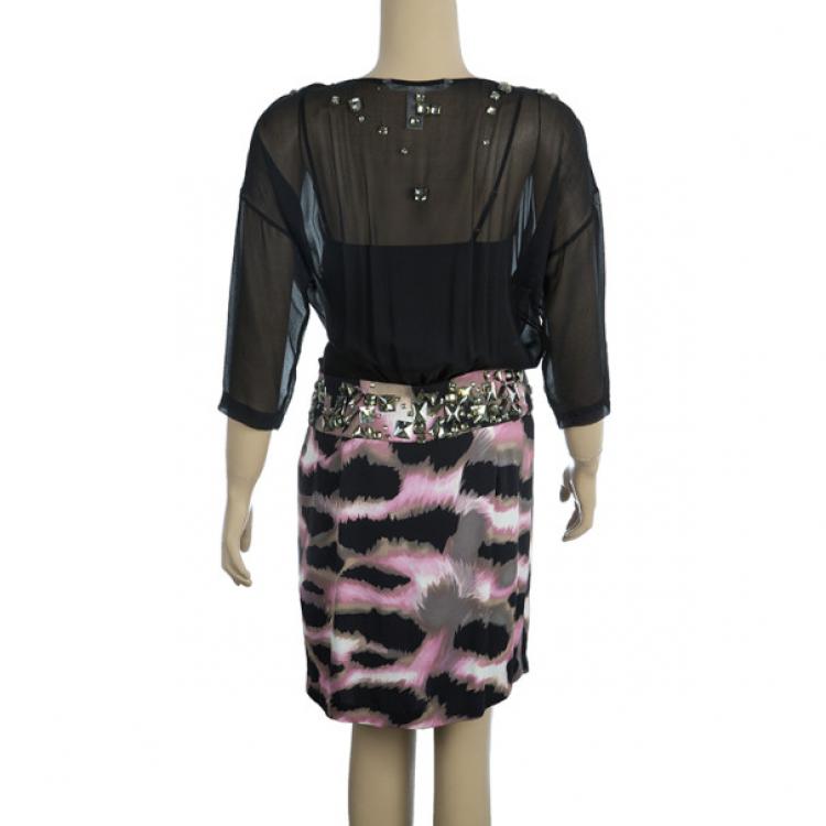 Pre Owned Diane Von Furstenberg Cadman Embellished Dress M