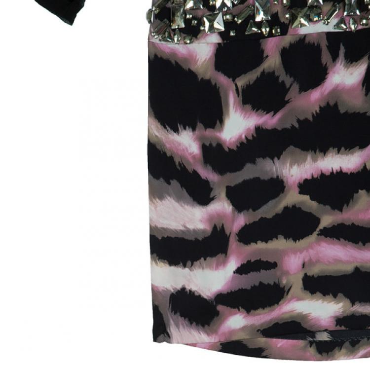 Pre Owned Diane Von Furstenberg Cadman Embellished Dress M