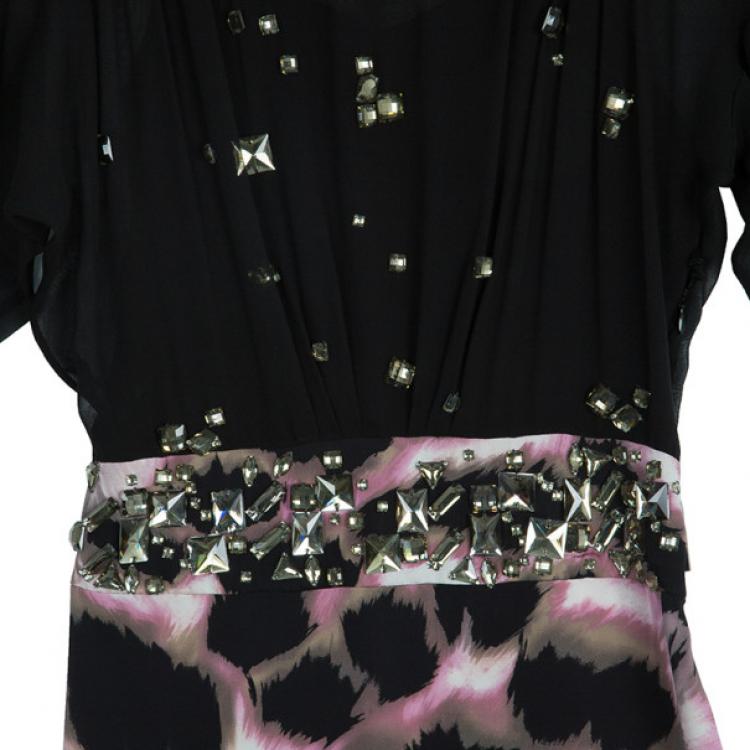 Pre Owned Diane Von Furstenberg Cadman Embellished Dress M