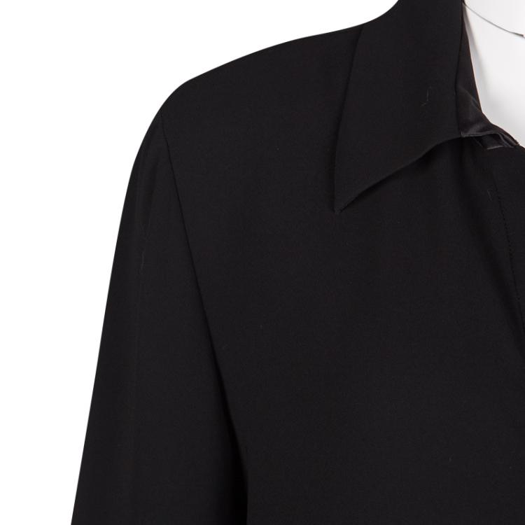 Pre Owned Diane Von Furstenberg Black Long Sleeve Blouse L