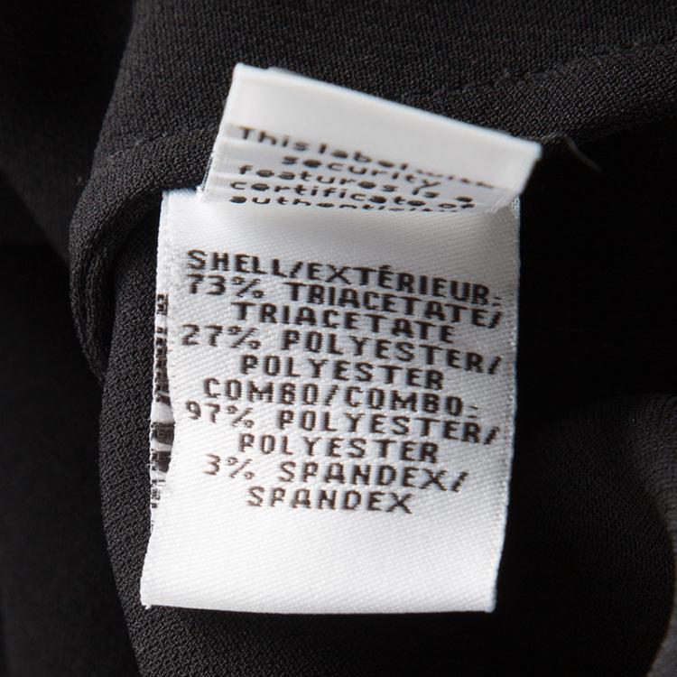 Pre Owned Diane Von Furstenberg Black Long Sleeve Blouse L