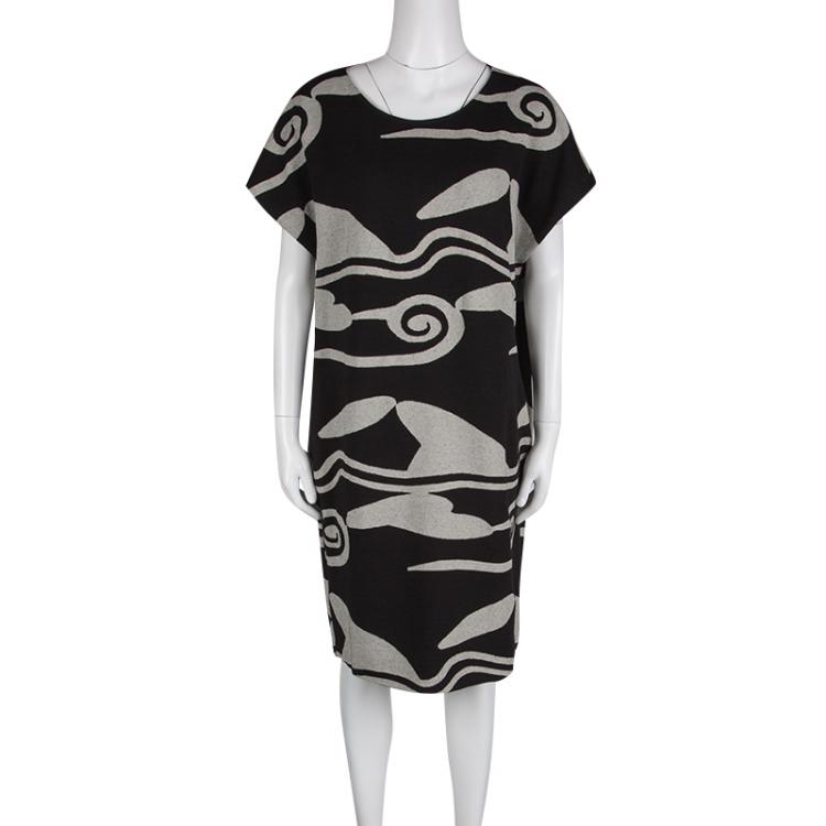 مملوكة مسبقًا Diane Von Furstenberg Monochrome Textured Knit Dress M