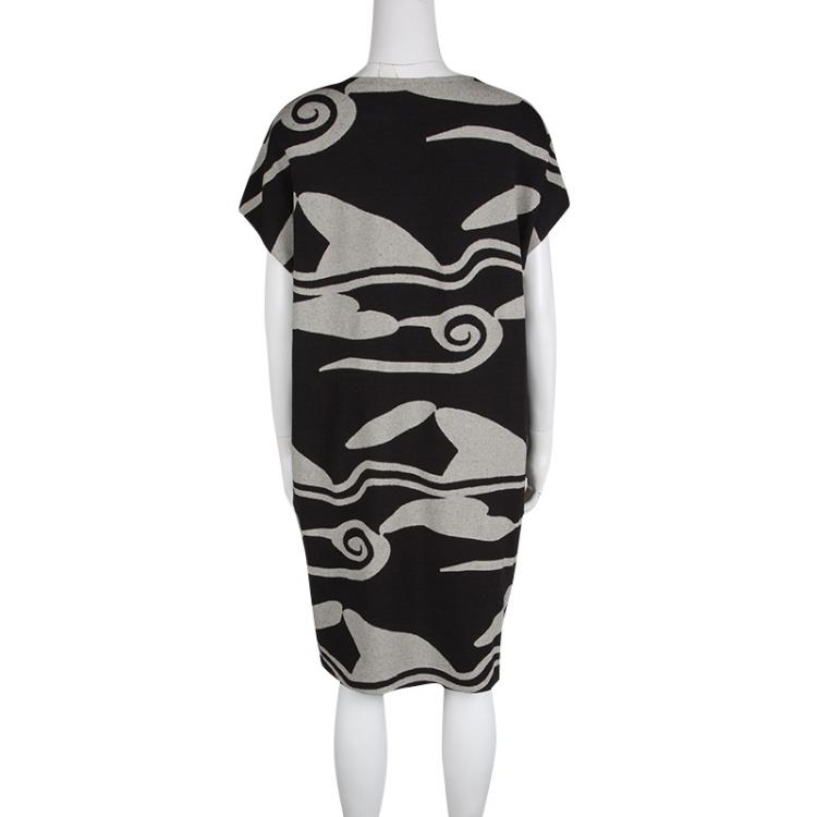 مملوكة مسبقًا Diane Von Furstenberg Monochrome Textured Knit Dress M