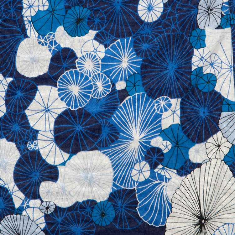 Pre Owned Diane Von Furstenberg Blue Floating Flower Print Silk Jersey Abigail Wrap Maxi Dress S