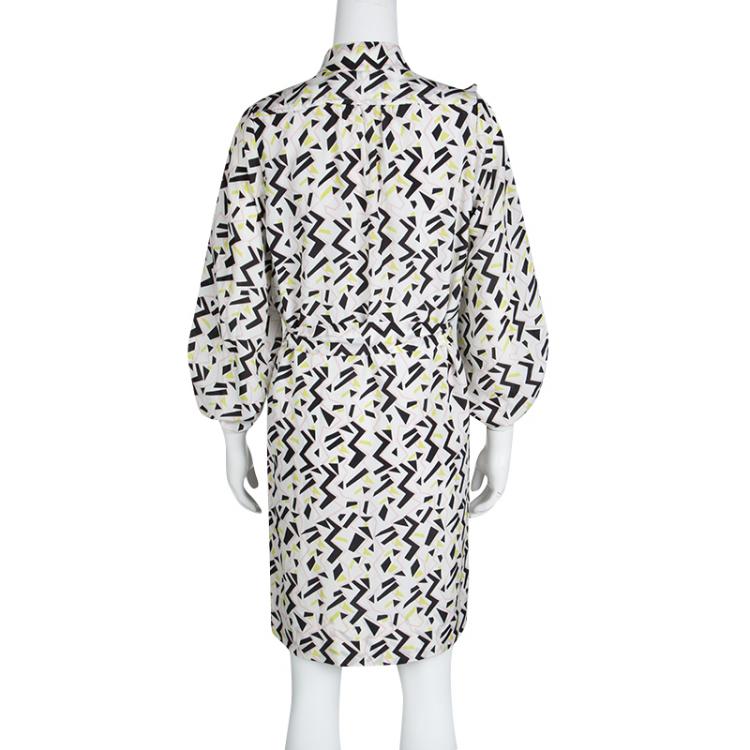مملوكة مسبقًا Diane Von Furstenberg Multicolor Printed Tie Detail Bairly Louche Dress S